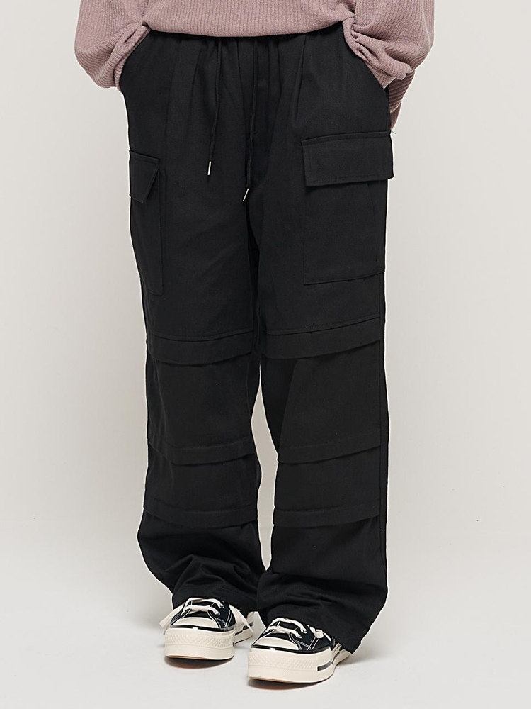 PARACHUTE CRACK CARGO WORK PANTS (BLACK)