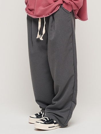 REVERS PINTUCK WIED BOUCLE SWEATPANTS (CHARCHOL)