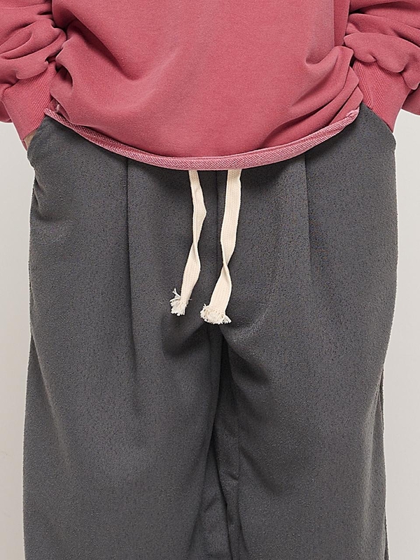 REVERS PINTUCK WIED BOUCLE SWEATPANTS (CHARCHOL)