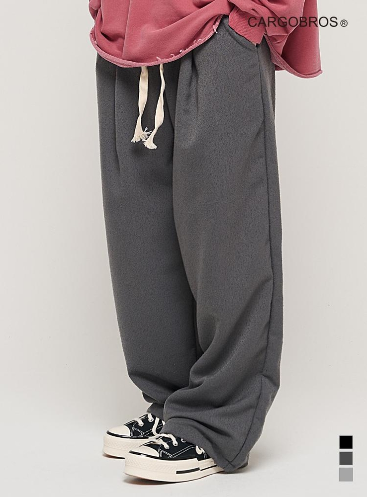 REVERS PINTUCK WIED BOUCLE SWEATPANTS (CHARCHOL)