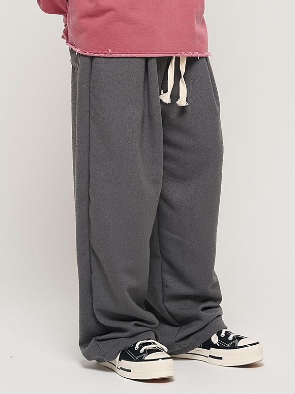 REVERS PINTUCK WIED BOUCLE SWEATPANTS (CHARCHOL)