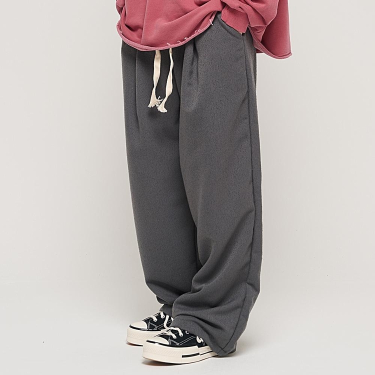 REVERS PINTUCK WIED BOUCLE SWEATPANTS (CHARCHOL)