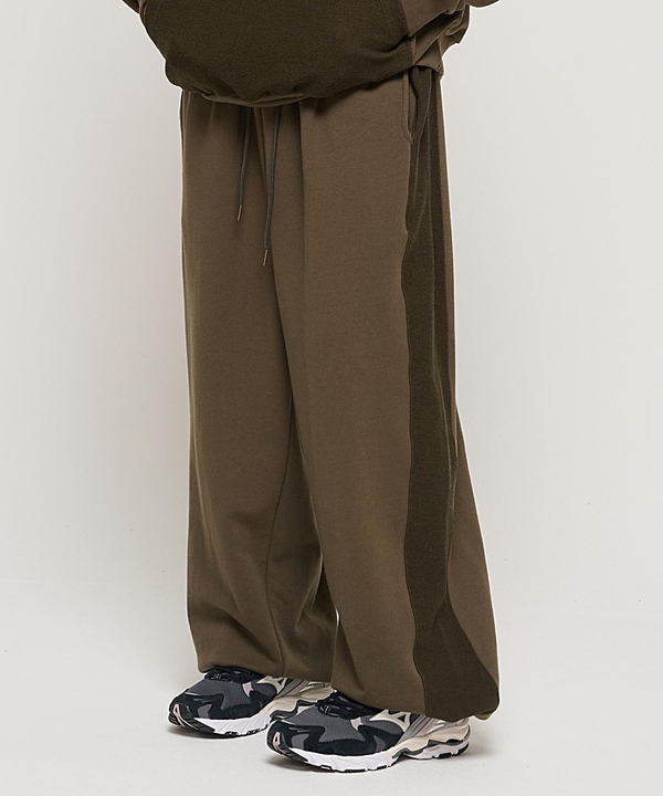 Y2K STYLE BASIC OVERSIZED SWEAT PANTS (KHAKI)