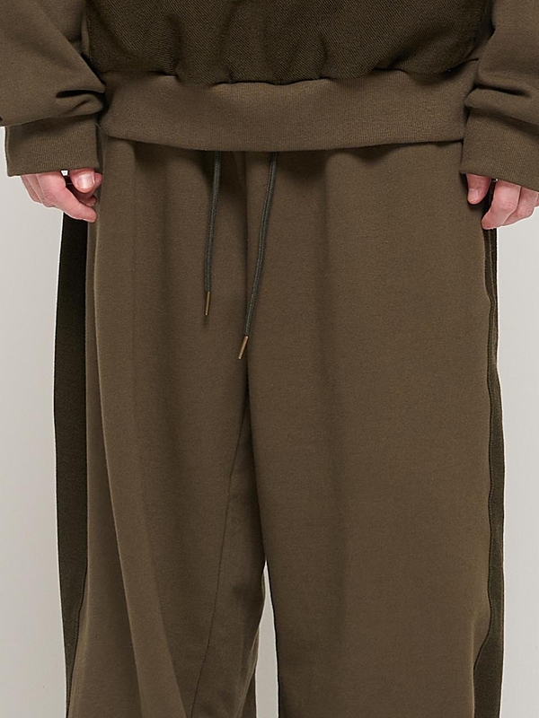 Y2K STYLE BASIC OVERSIZED SWEAT PANTS (KHAKI)