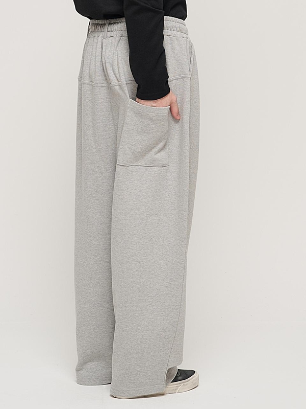 HIP POINT INCISION WIDE BALLOON PANTS (GRAY)