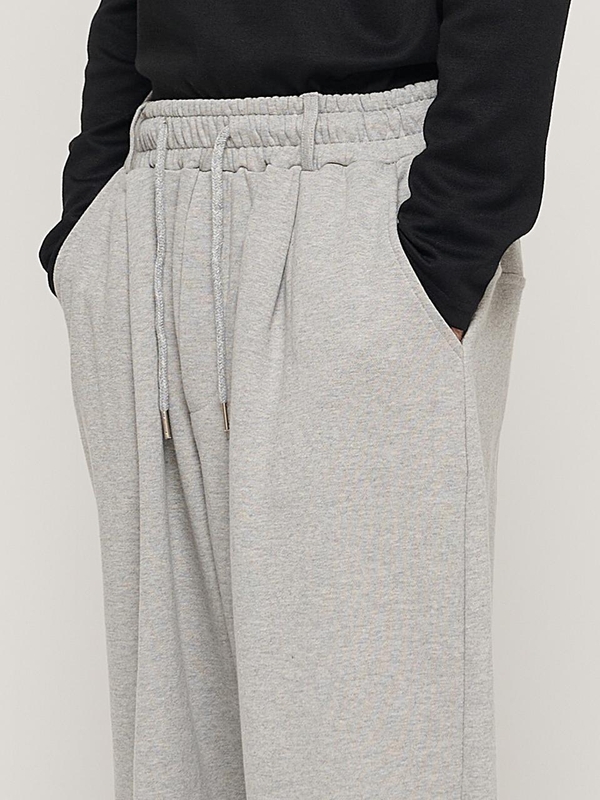 HIP POINT INCISION WIDE BALLOON PANTS (GRAY)