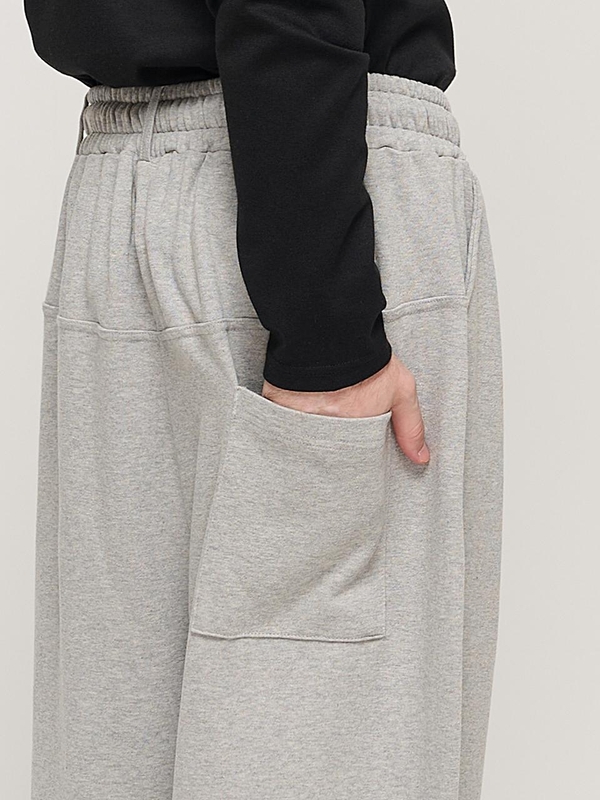 HIP POINT INCISION WIDE BALLOON PANTS (GRAY)