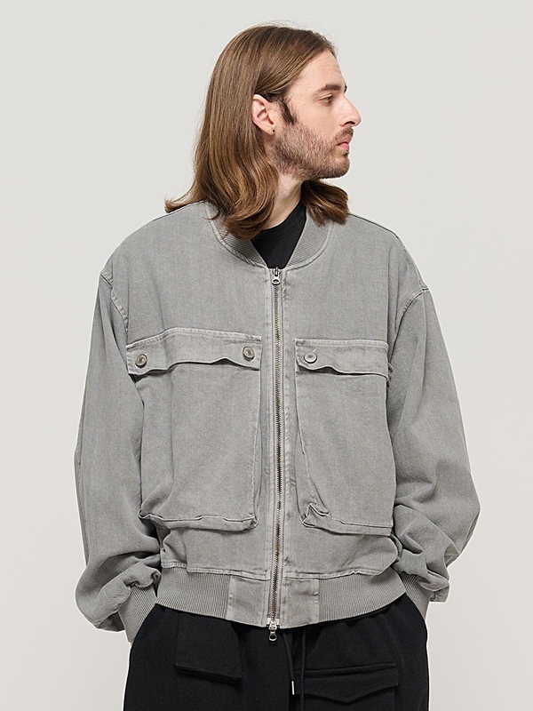 VINTAGE PIGMENT POCKET POINT WORK JACKET (GRAY)