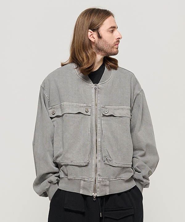 VINTAGE PIGMENT POCKET POINT WORK JACKET (GRAY)