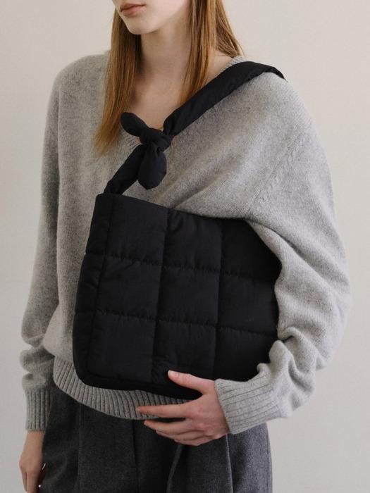 Square padding shoulder bag Black