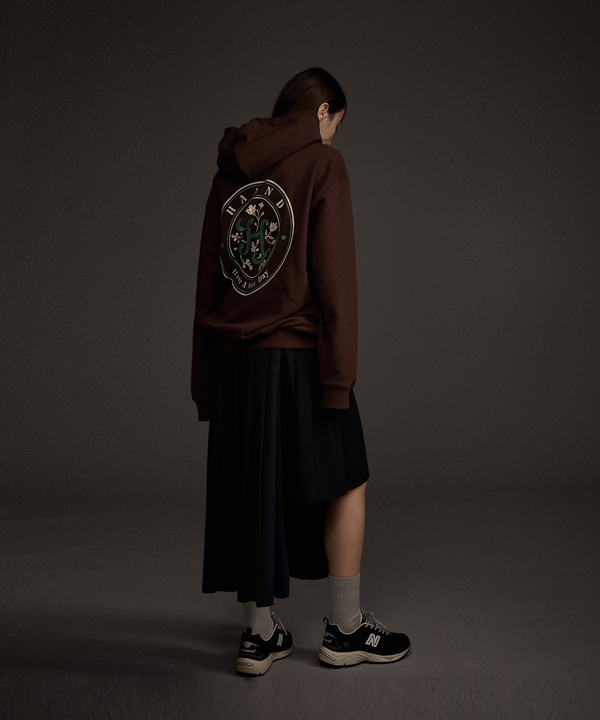 HAAND Logo Graphic Hoodie Brown