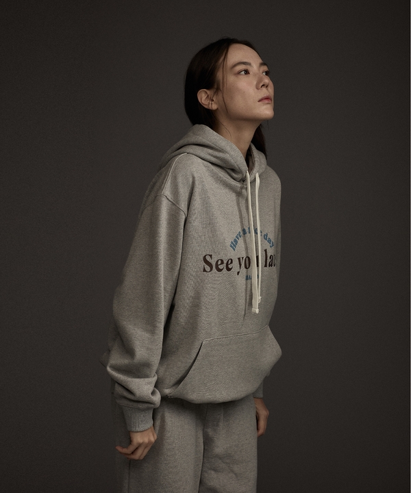 HAAND Logo Graphic Hoodie Grey