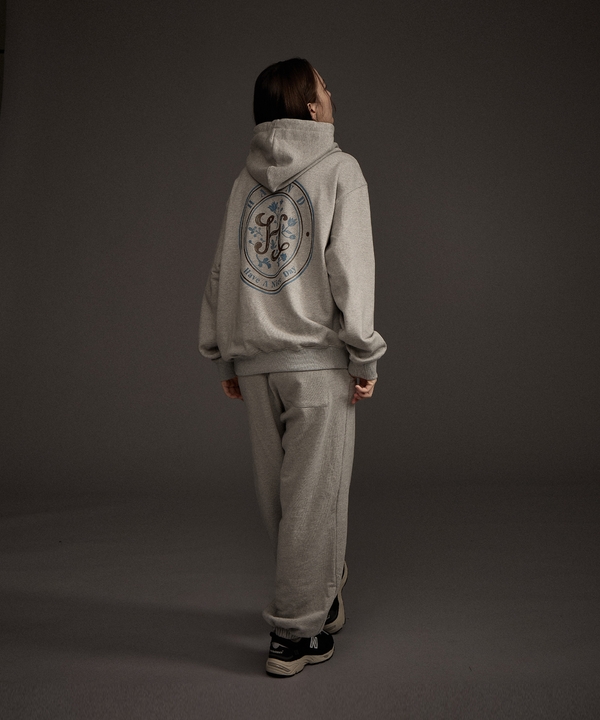 HAAND Logo Graphic Hoodie Grey