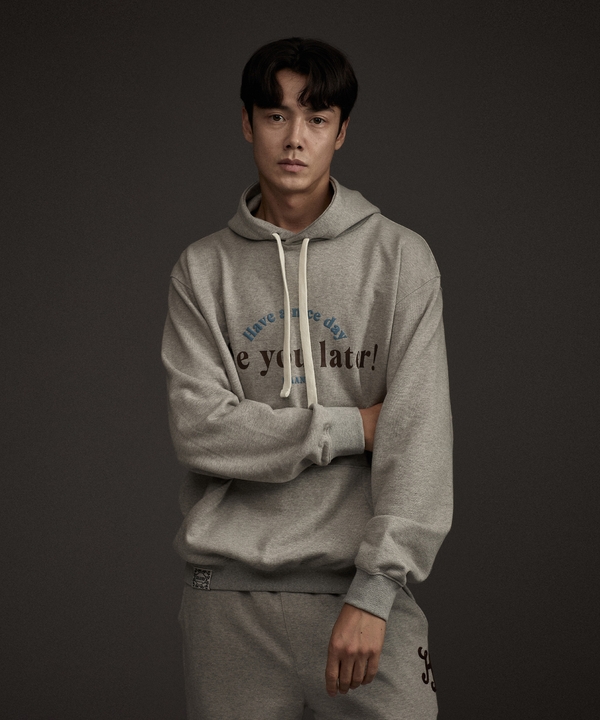 HAAND Logo Graphic Hoodie Grey