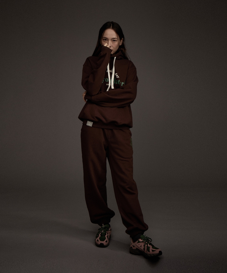 Loose Fit Jogger Sweat Pants Brown