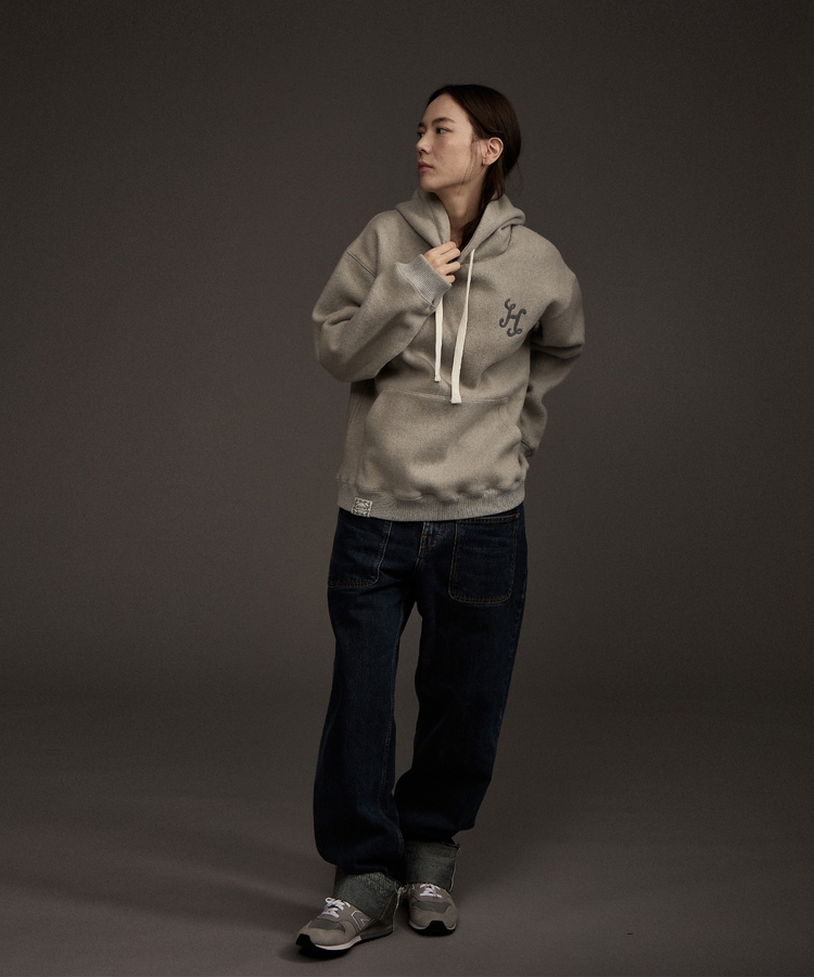 Mohair Wool Cashmere Blended Hoodie Grey