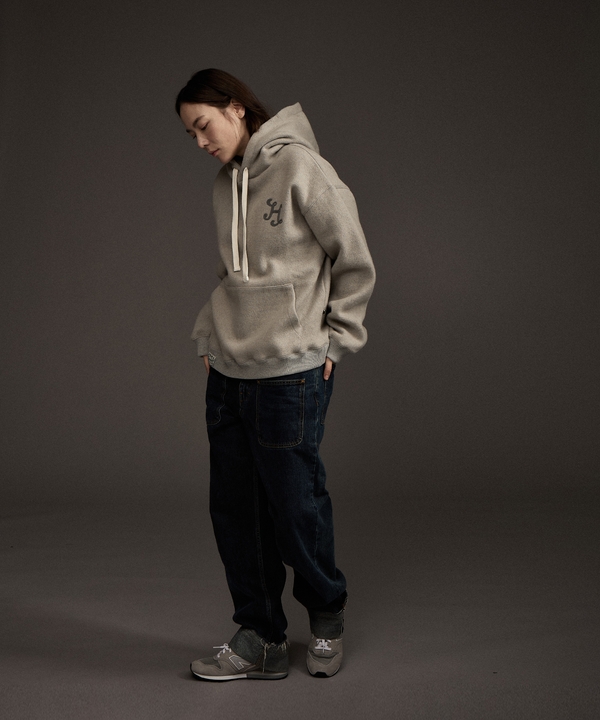 Mohair Wool Cashmere Blended Hoodie Grey