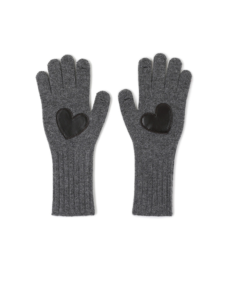 HEART PATCH GLOVE [CHARCOAL]