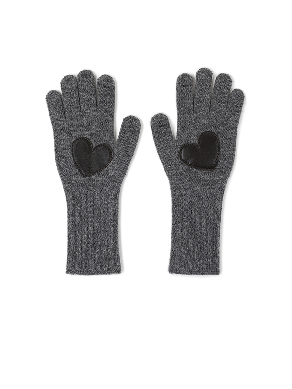 HEART PATCH GLOVE [CHARCOAL]