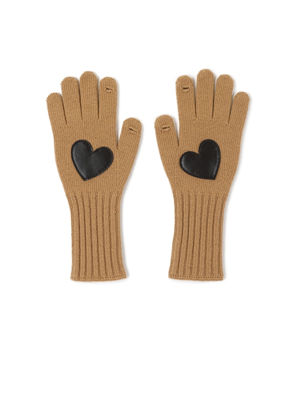 HEART PATCH GLOVE [CAMEL]