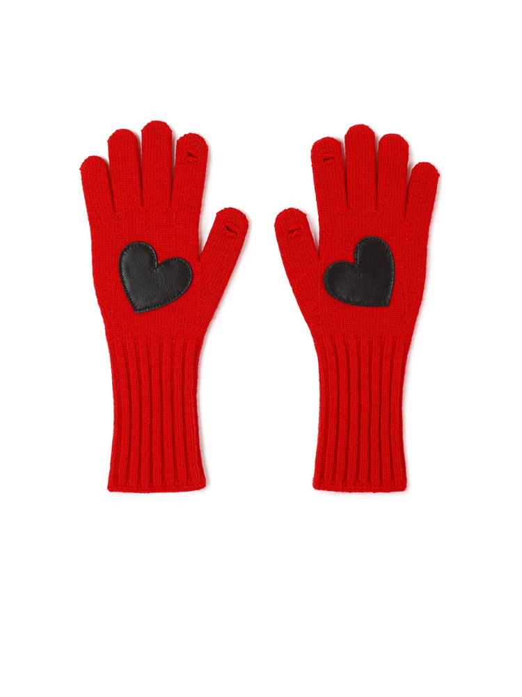 HEART PATCH GLOVE [RED]