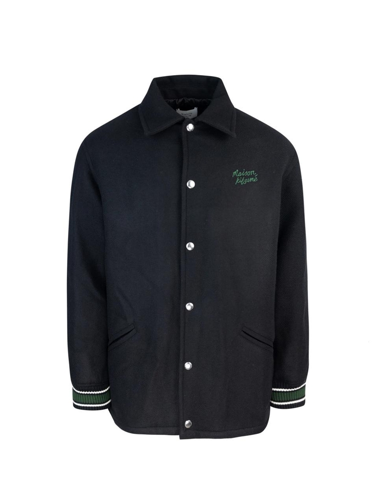 메종키츠네 FW24 Varsity Jacket with embroidery NM02120WM0026P199 Black