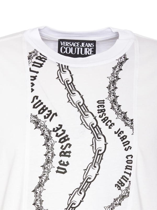 베르사체 진스 꾸뛰르 FW24 VERSACE JEANS COUTURE T-shirts and Polos White 77GAH622JS365003 White