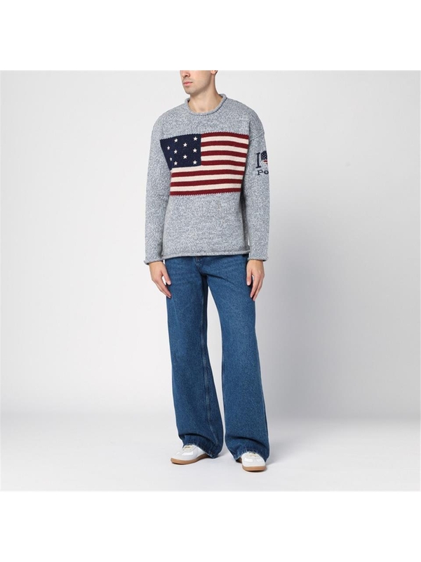 폴로 랄프로렌 FW24 Polo Ralph Lauren Grey wool jumper with flag 710949283001WO Multicolor