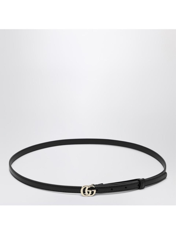 구찌 FW24 GUCCI GG Marmont black leather belt 802949AAD5L Black