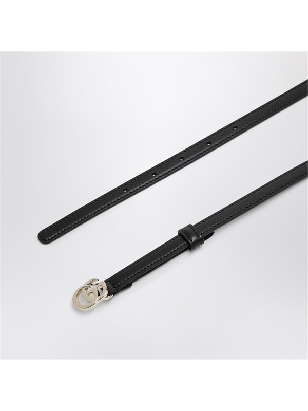 구찌 FW24 GUCCI GG Marmont black leather belt 802949AAD5L Black