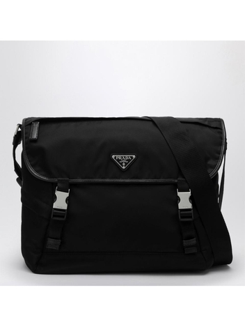 프라다 SS25 Prada Black Re-Nylon and Saffiano shoulder bag 2VD052KOH2DMG Black