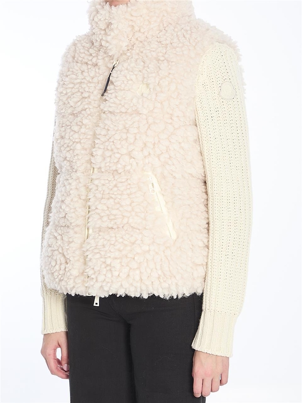 몽클레르 FW24 Wourl teddy down vest 1A00164_89AQP_033 CREAM