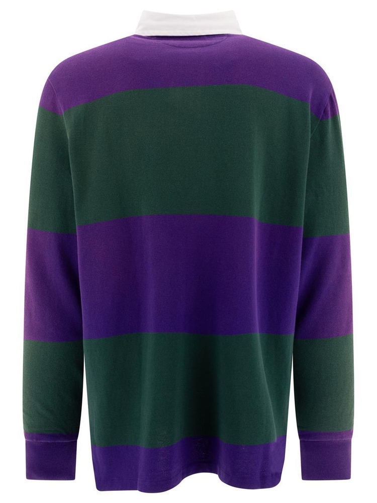 폴로 랄프로렌 FW24 Rugby polo shirt 710941594006MOSS AGATE/CHALET PURPLE Green