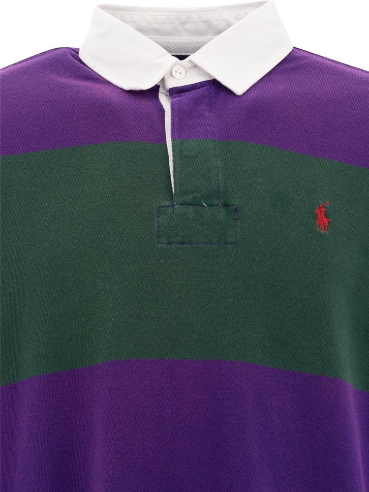 폴로 랄프로렌 FW24 Rugby polo shirt 710941594006MOSS AGATE/CHALET PURPLE Green