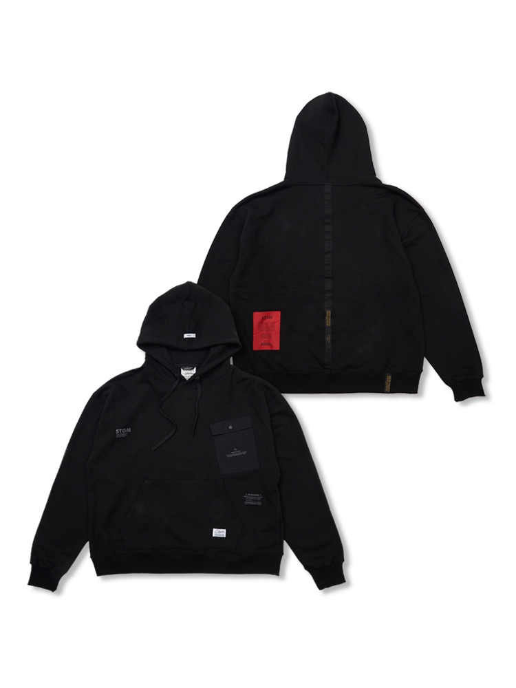 Tech Pocket Oversized Hoodie Black