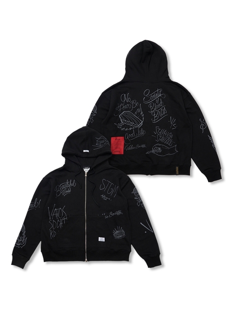 The World Oversized Zip-up Hoodie Black