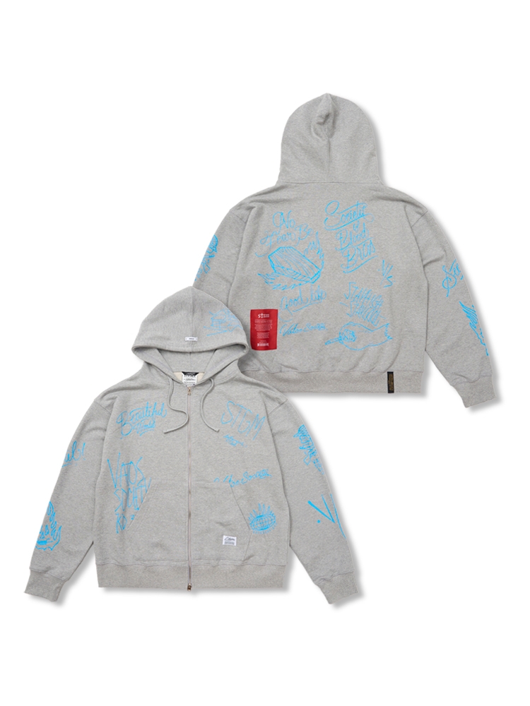 The World Oversized Zip-up Hoodie Melange