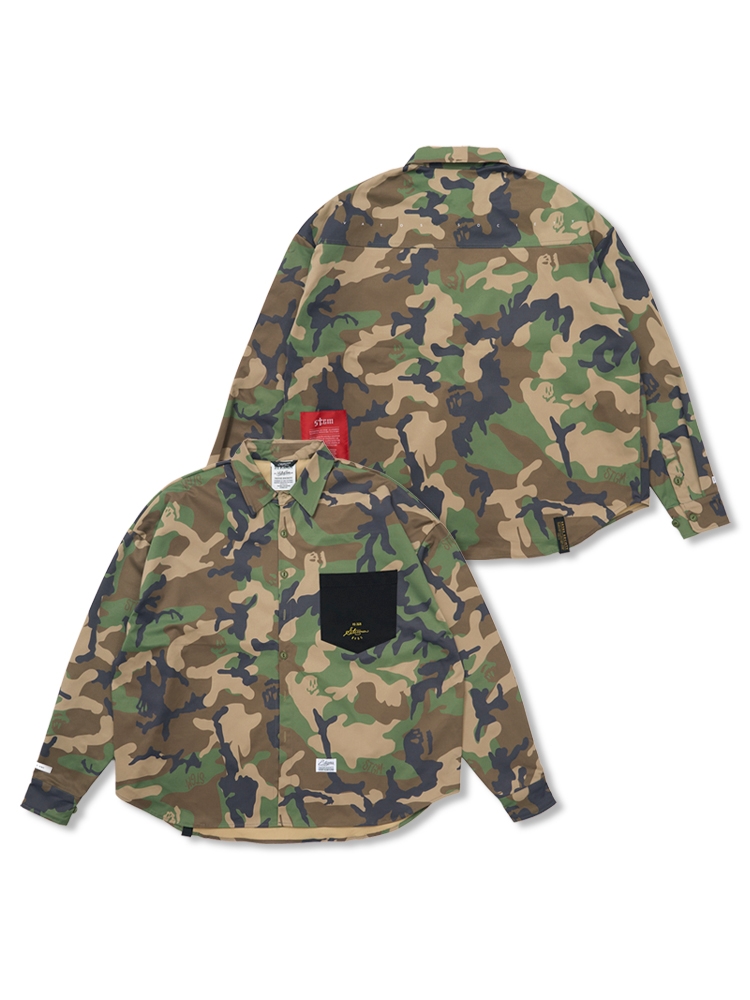 Twill Pocket Oversized Shirts Camouflage