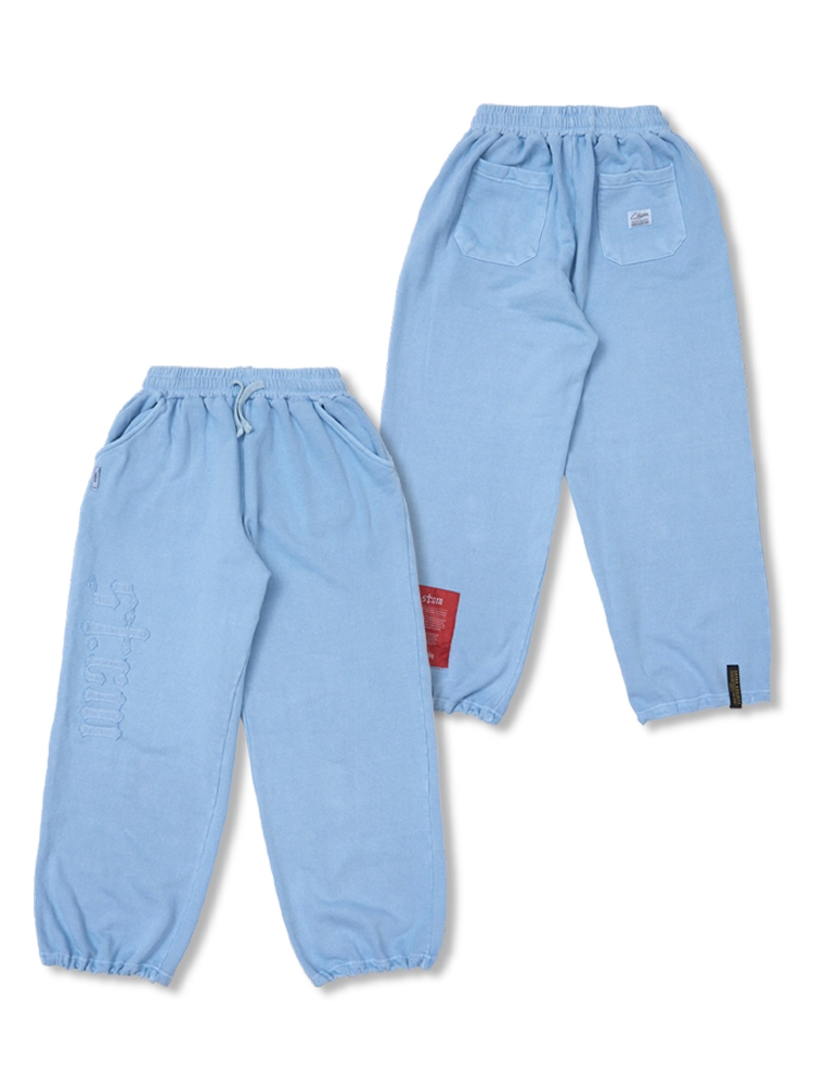 Applique STGM Pigment Washed Wide Jogger Pants Sky Blue