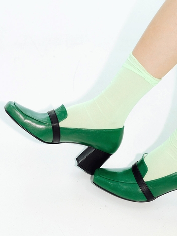 [피페따] Color Block Loafer Heel_6cm / 컬러블록 로퍼힐 5colors