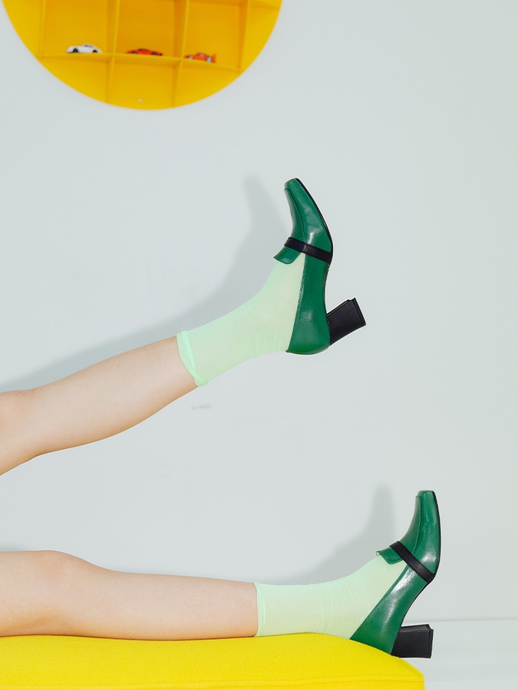 [피페따] Color Block Loafer Heel_6cm / 컬러블록 로퍼힐 5colors