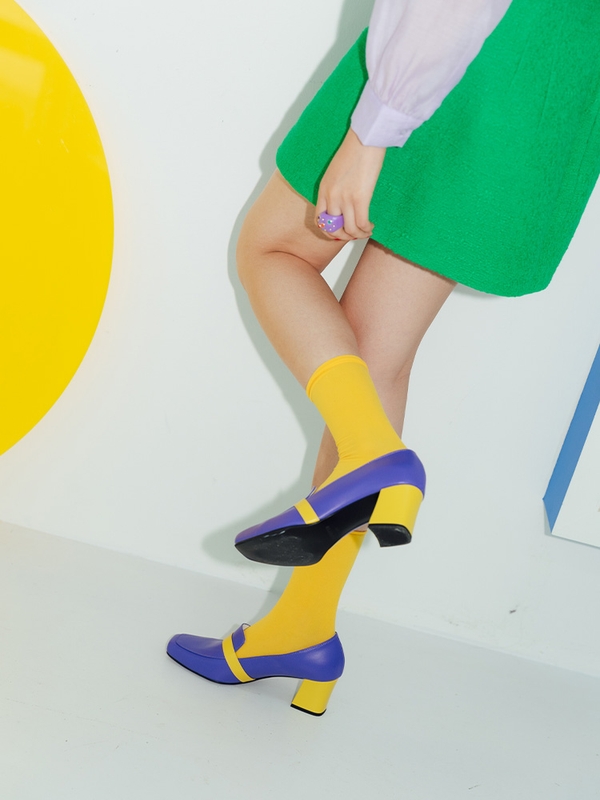 [피페따] Color Block Loafer Heel_6cm / 컬러블록 로퍼힐 5colors