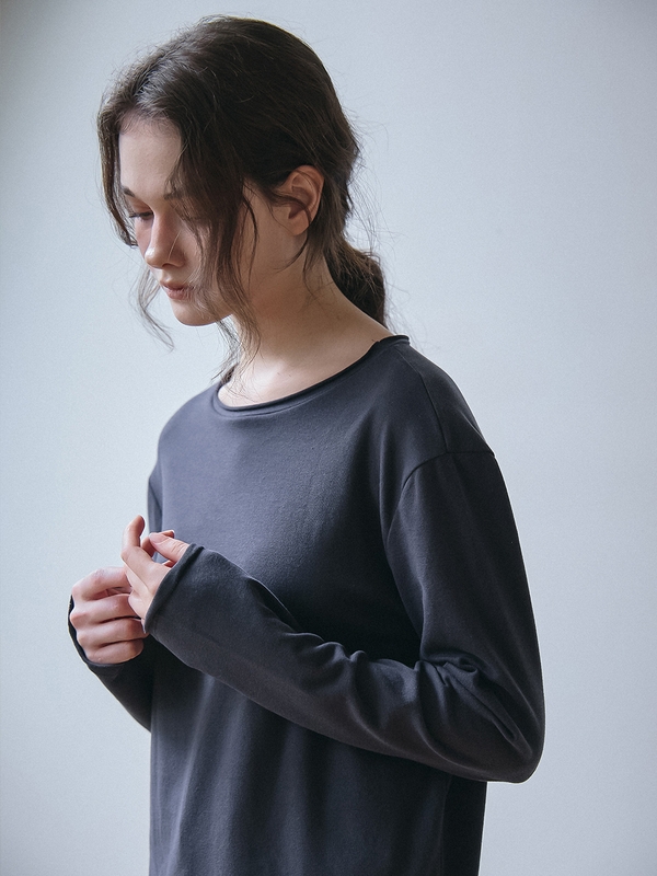 [2PACK] RAW EDGE LONG SLEEVES T-SHIRT_2COLOR