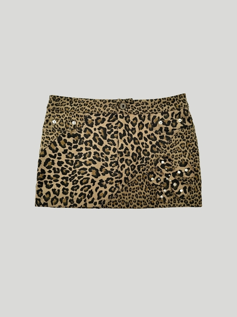 LEOPARD FLOWER SKIRT