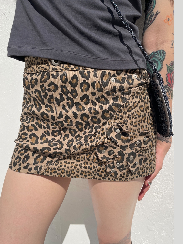 LEOPARD FLOWER SKIRT