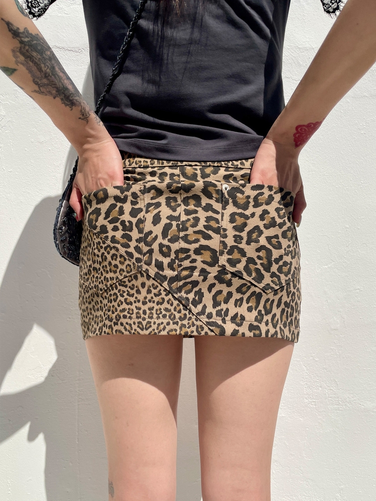 LEOPARD FLOWER SKIRT