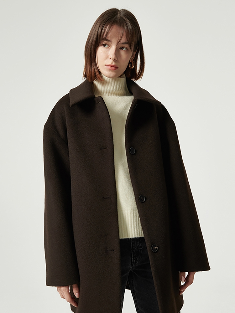 CLARE Cashmere Coat (Dark Chello)