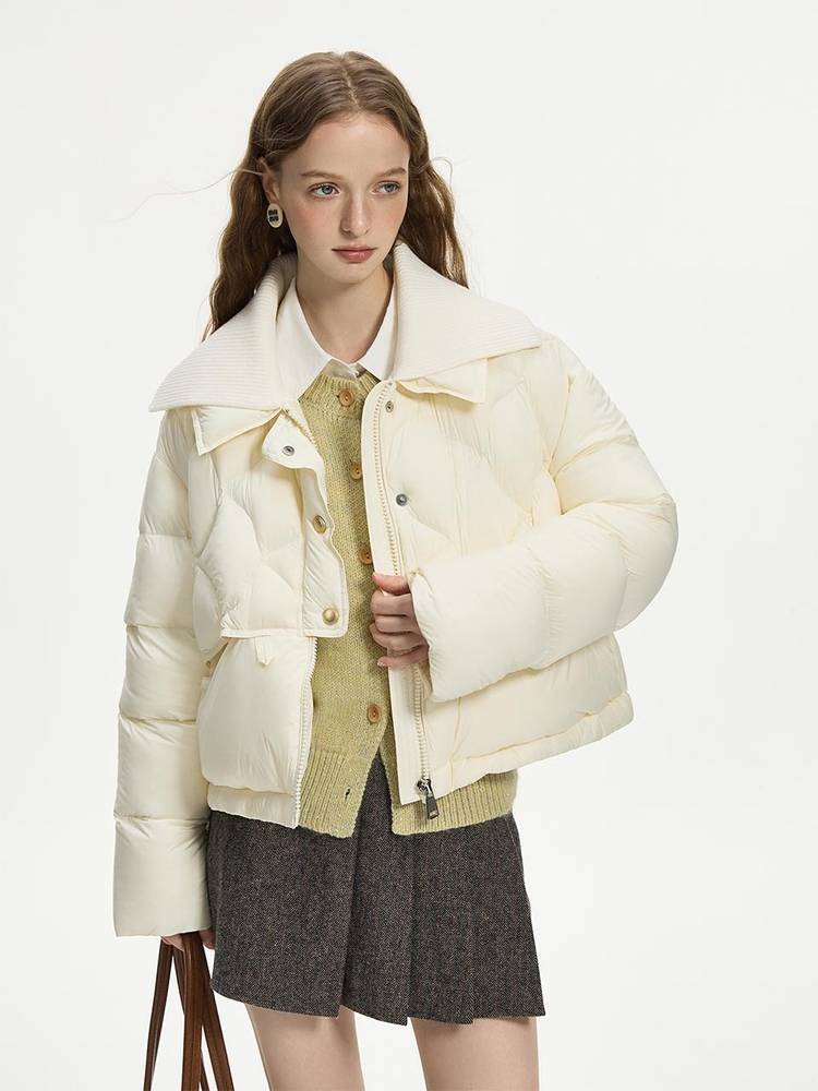 WD_Quilted lapel down jacket_IVORY