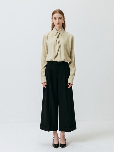 ESSENTIAL WIDE PANTS(BLACK)