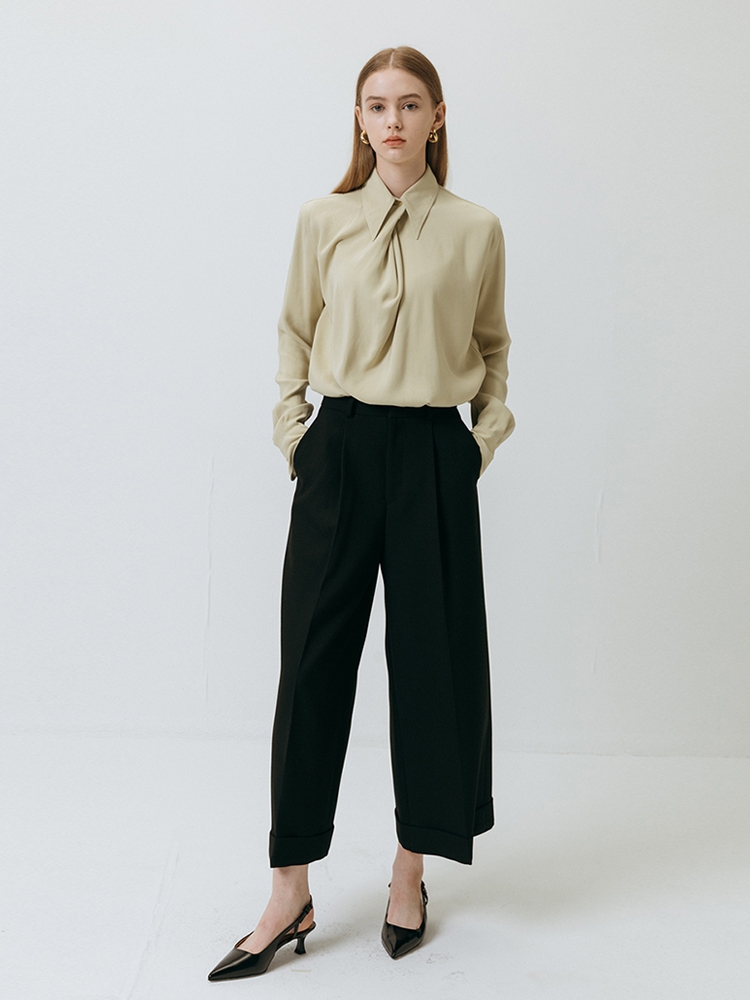 ESSENTIAL WIDE PANTS(BLACK)